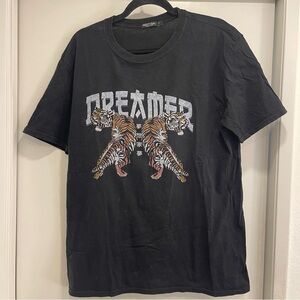 Nasty Gal Dreamer double tiger black t-shirt. Large. Worn/washed 1x